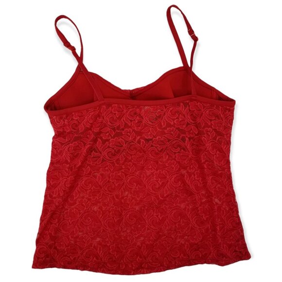 38C Cinema & Etoile Red Lace Floral Cami Tank Top Goth Punk Vampire Lovecore - Picture 2 of 7